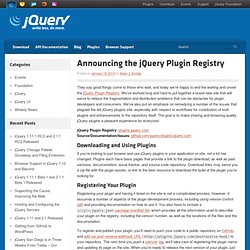 Announcing the jQuery Plugin Registry