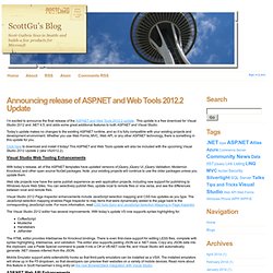 Announcing release of ASP.NET and Web Tools 2012.2 Update
