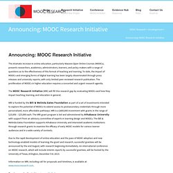 Announcing: MOOC Research Initiative
