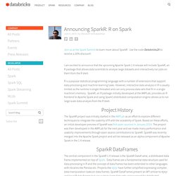 Announcing SparkR: R on Spark