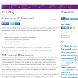 Announcing the .NET Framework 4.7