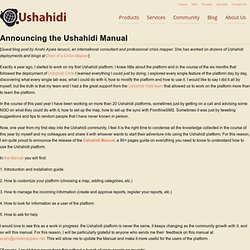 Announcing the Ushahidi Manual