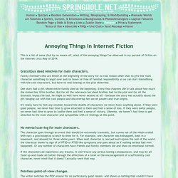 Annoying Things In Internet Fiction
