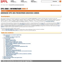 Annuaire EPFL des principaux logiciels libres