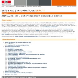 Annuaire EPFL des principaux logiciels libres