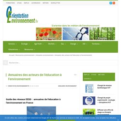 Annuaires des réseaux et acteurs de l'éducation à l'environnement - EEDD