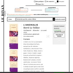 L'anomalie - Hervé Le Tellier - Gallimard - Grand format - Librairie Le Divan PARIS