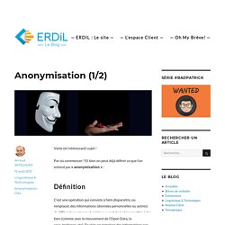 Anonymisation (1/2) - Le Blog d'ERDIL : technologies, relation client