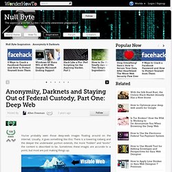 Anonymity, Darknets and Staying Out of Federal Custody, Part One: Deep Web