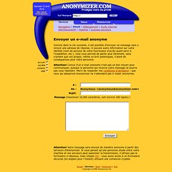 Anonymizer - E-mail anonyme