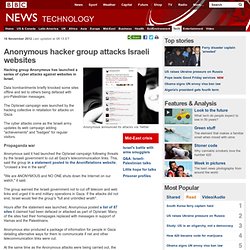 Anonymous hacker group attacks Israeli websites