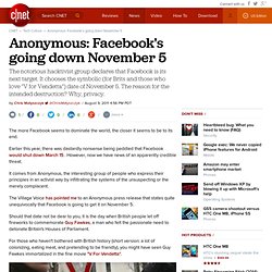 Anonymous: Facebook's going down November 5