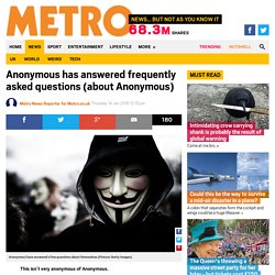 Anonymous answers frequently asked questions (about Anonymous) on AnonHQ.com