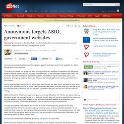 Anonymous targets ASIO, government websites