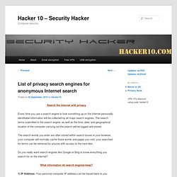 List of privacy search engines for anonymous Internet search