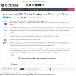 Anonymous DDoS attack takes out Ministry of Sound