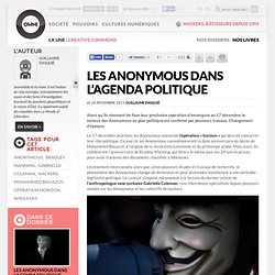 Les Anonymous dans l’agenda politique