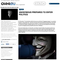 Anonymous Prepares to Enter Politics