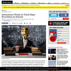 Anonymous Wants to Teach Rape Prevention in Schools