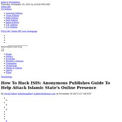 How To Hack ISIS: Anonymous Publishes Guide To Help Attack Islamic State's Online Presence