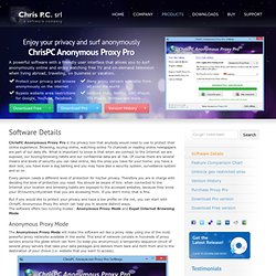 Chris P.C. srl - ChrisPC Free Anonymous Proxy Software FREE Download - Enjoy your privacy and surf anonymously online and watch TV abroad USA, UK, Hulu, TV.com, iPlayer