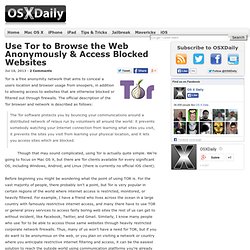Use Tor to Browse the Web Anonymously & Access Blocked Websites