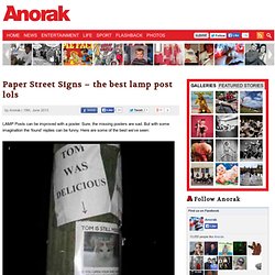 Paper Street Signs - 30 lamp post Lols