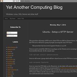Ubuntu - Setup a SFTP Server