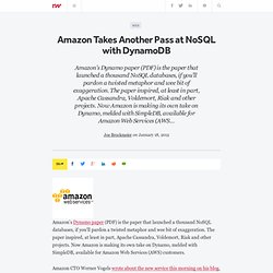 Amazon Takes Another Pass at NoSQL with DynamoDB - ReadWriteCloud