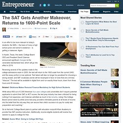 The SAT Gets Another Makeover, Returns to 1600-Point Scale
