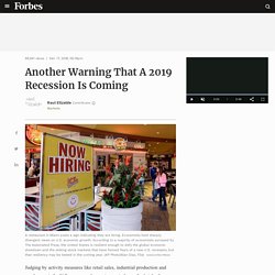 Another Warning That A 2019 Recession Is Coming