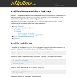Ansible/VMware modules - first steps – vUptime.io – Cloud builder