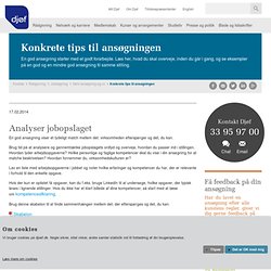 Eksempler og konkrete tips til ansøgningen - Djøf