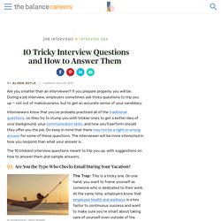 How to Answer Tricky Interview Questions