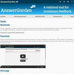 AnswerGarden - Plant a Question, Grow Answers! Generate a live word cloud with your audience.