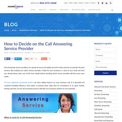How to Decide on the Call Answering Service Provider