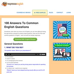 100 Answers to Common English Questions – Espresso English