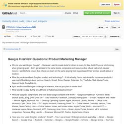 My answers to over 100 Google interview questions