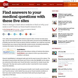 Find answers to your medical questions with these five sites