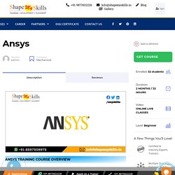 Best Ansys Training in Noida