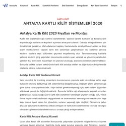 Antalya Kartlı Kilit Sistemleri 2020 Fiyatları