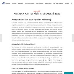Antalya Kartlı Kilit Sistemleri 2020 Fiyatları
