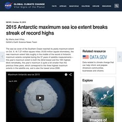 2015 Antarctic maximum sea ice extent breaks streak of record highs
