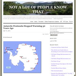 Antarctic Peninsula Stopped Warming 30 Years Ago