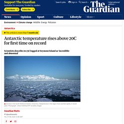 Antarctic temperature rises above 20C for first time on record