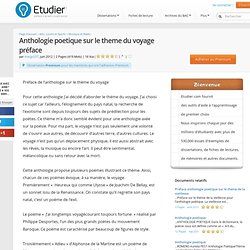 Anthologie Poetique Sur Le Theme Du Voyage Préface - Rapports de Stage - Margo257