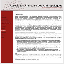 ASSOCIATION FRANÇAISE DES ANTHROPOLOGUES