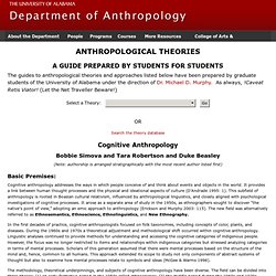 Cognitive Anthropology - Anthropological Theories - Department of Anthropology - The University of Alabama