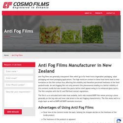 Anti Fog Film Manufacturer in New Zealand