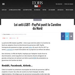 Loi anti-LGBT : PayPal punit la Caroline du Nord